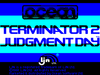 Terminator 2: Judgment Day title screen for ZX Spectrum